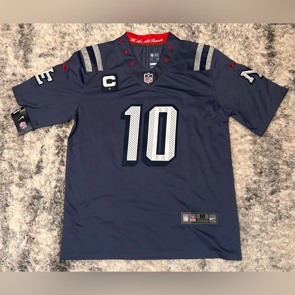 Patriots Navy Blue Fan Jersey with Number 10